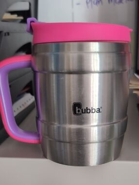 Bubba Insulated Stainless Steel Travel Mug - Pink & Purple Lid and Handle